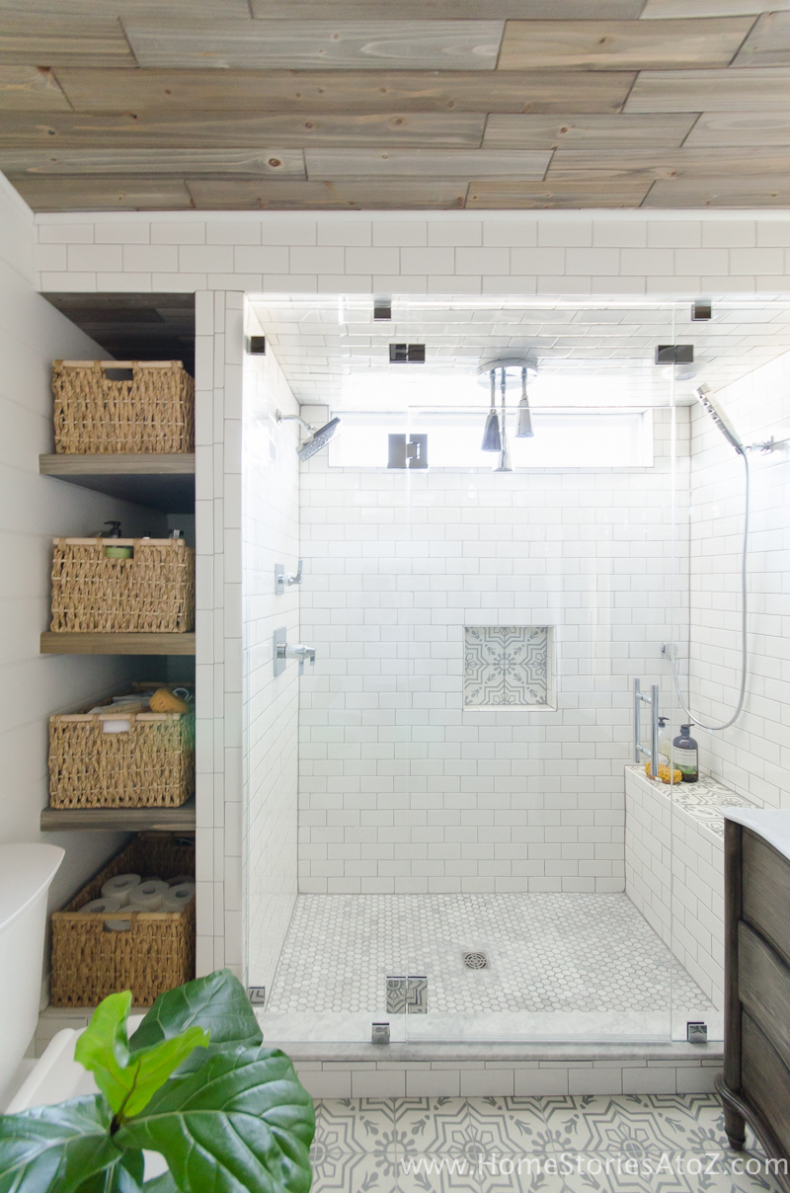 DIY Small Building Projects - Bathroom Shelves Installation by Home Stories A to Z