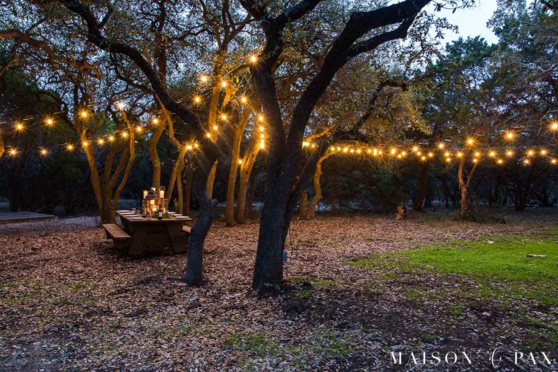 Entertaining Outdoors Using String Lights - How to Hang Outdoor Lights by Mason de Pax