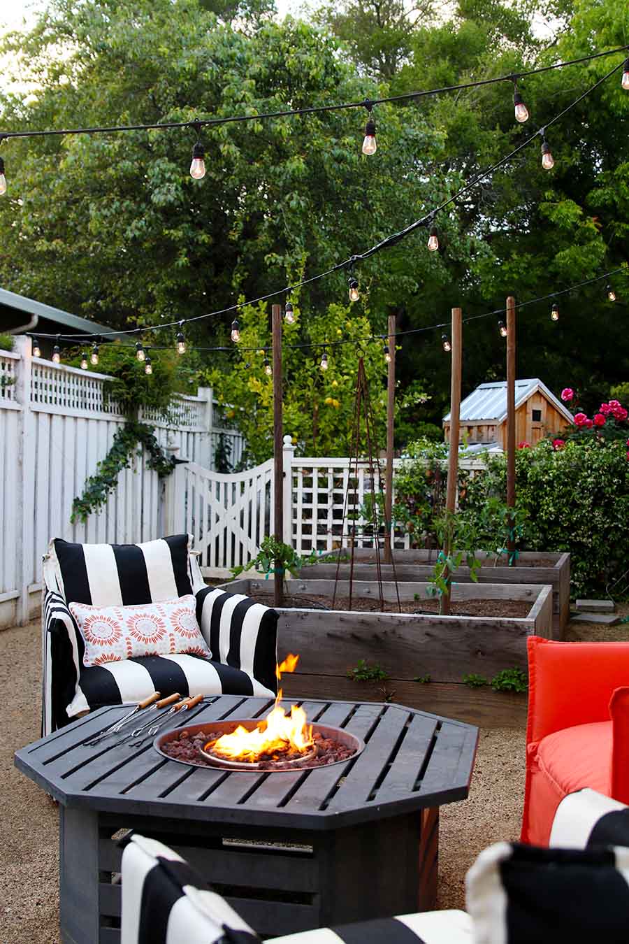 Entertaining Outdoors Using String Lights - Summer Patio by Modern Glam