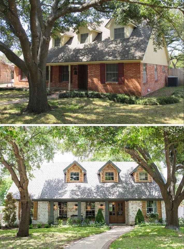 Fixer Upper German Smear home exterior makeover