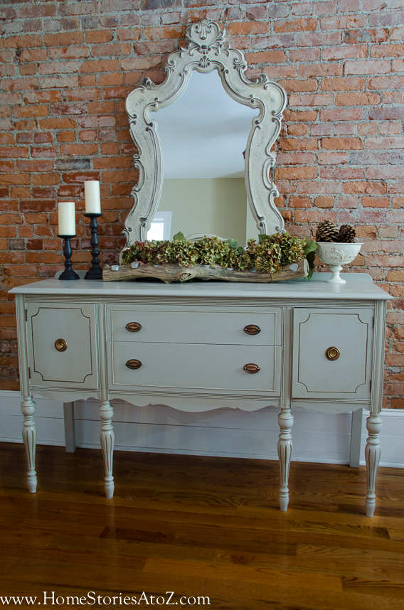 Gray painted buffet