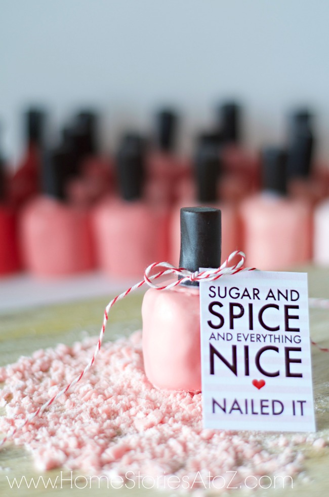 Marshmallow nail polish valentine