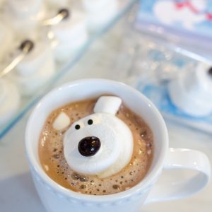 Polar bear marshmallows hot chocolate