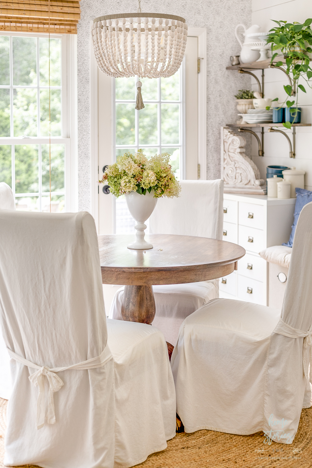 serena and lily wallpaper breakfast room