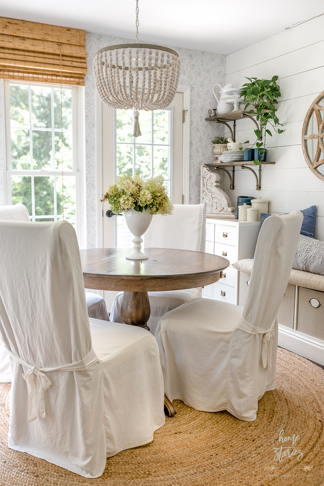 serena and lily wallpaper breakfast room