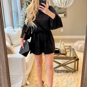 holiday outfit dressy black romper