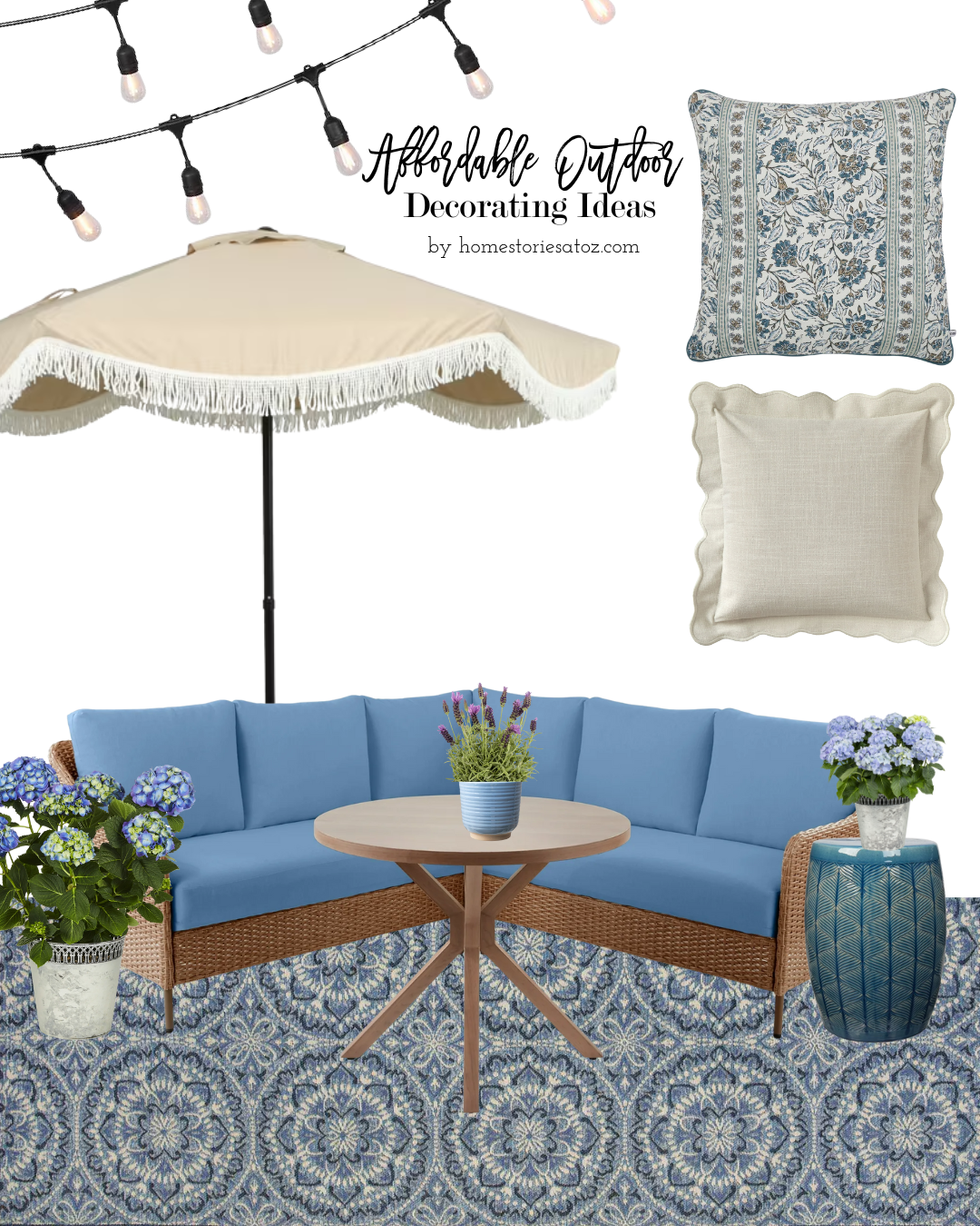 Blue and Tan Affordable Outdoor Furniture