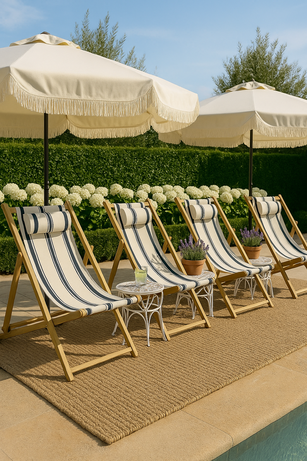 Neutral Striped Affordable Slingback Chairs Beach